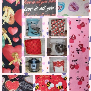 Valentines Day Hearts Love Handcrafted Dust Cover for Kitchenaid Mixer in sizes 5-7 QT Lift Bowls & 3-5 QT Tilt Heads and 6-8 QT Instant Pot