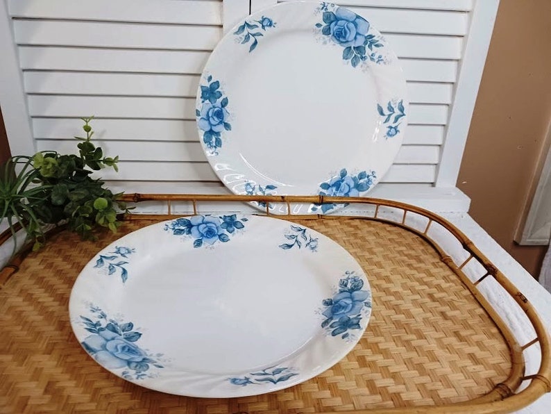Beautiful Corelle Blue Velvet Roses Dinnerware Sold Separately Etsy