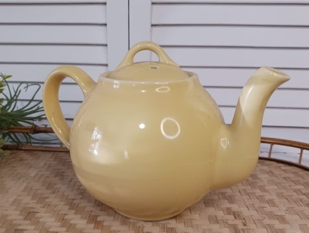 Vintage Hall Yellow Teapot Etsy