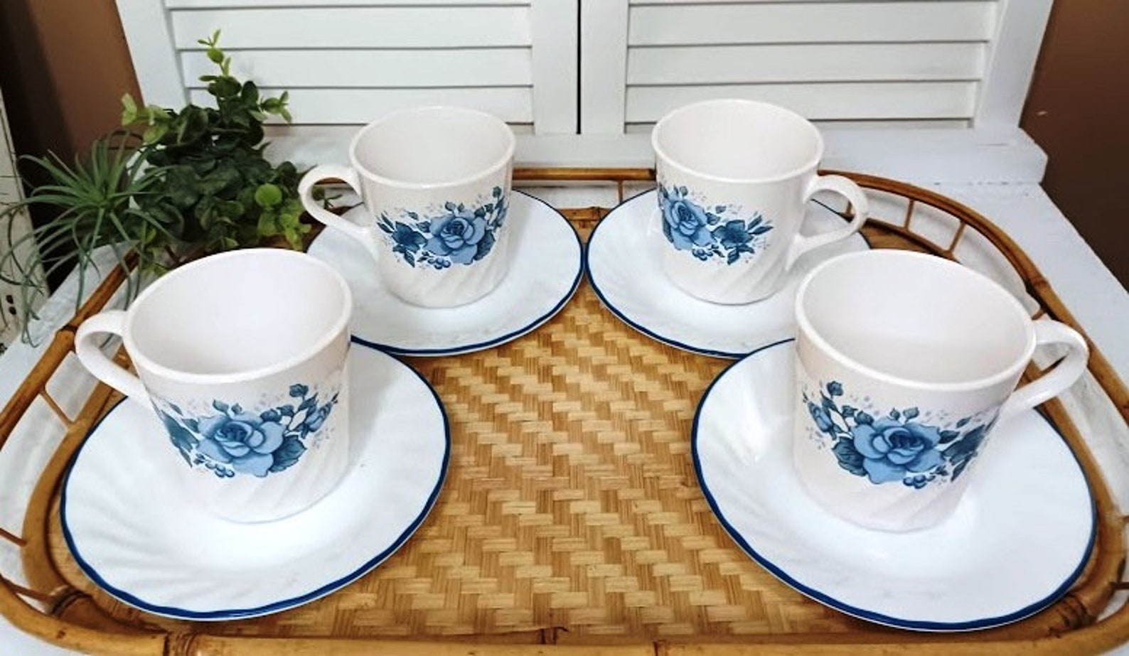 Beautiful Corelle Blue Velvet Roses Dinnerware Sold Separately Etsy