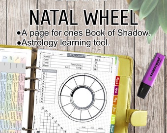Pusty, Wykres urodzeniowy, Kolor i Czarno-biały, Strony Księgi Cieni, Mój Grimoire, Student Astrologii