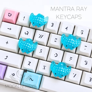 ARTISAN Manta Ray Keycap | Ocean | Sea | Resin Keycaps | Seashell | Esc Keycap | Custom Keycaps | Cute Keycaps | Kawaii Keycap | Keycap Set