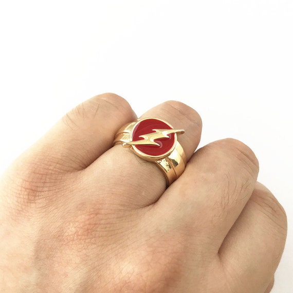 The Flash Ring DC the Flash Ring DC Jewellery Superhero Etsy