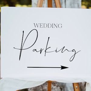 SERENE Parking Direction Sign, Driving Direction Signs Template, Direction Arrow Sign, Sign For Wedding, Sign For Party