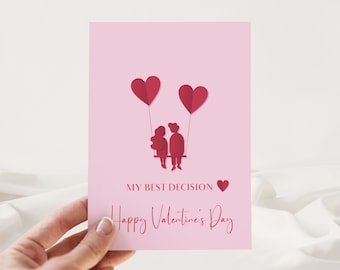 Valentines Day Card, Love Card Printable, Romantic Anniversary Card - Girlfriend, boyfriend, wife, husband -Engagement Valentines Day #BL9-3