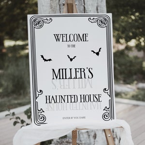 Vintage Halloween Party Welcome Sign Template, Editable Adult Halloween Party Welcome Poster, Halloween Party Decorations #BL30