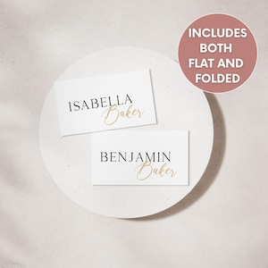 Name Card Template, Minimalist Wedding Place Card Template, Printable Name Cards, Modern Place Card Template, Instant Download