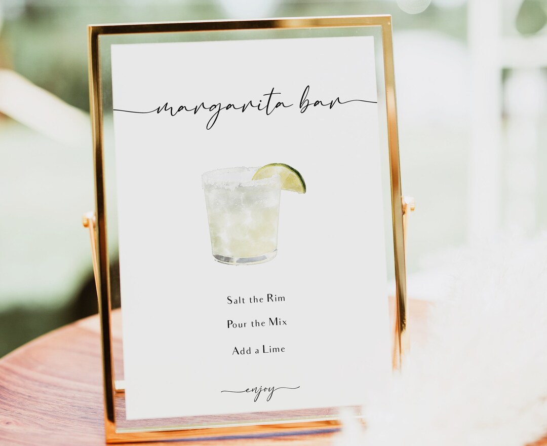 Margarita Bar Sign Template, Editable Margarita Bar Sign, Margarita Bar ...