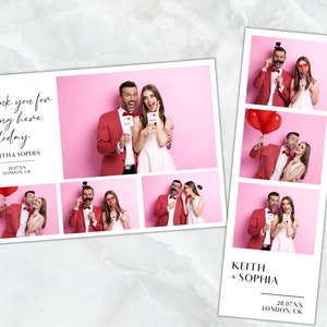 Photo Booth Strip Frame, Wedding Photo Booth Card, Modern Minimalist Photo Booth Template, Editable Photo Booth Overlay, Instant download