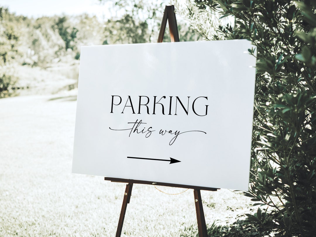 Wedding Parking Sign Arrow Parking Sign Template Editable Etsy