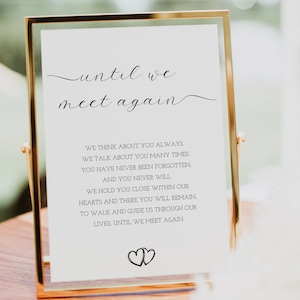 Until We Meet Again Wedding Sign Template, In Loving Memory Sign Printable, Wedding Dedication Sign, Wedding Memory Sign, Instant Download