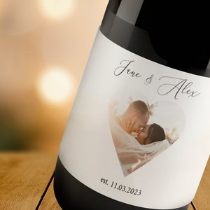 Wine Label Template, Wine Label Wedding, Self-Editing Wine Bottle Label, Printable Wine Label with photo, Templett, Instant Download