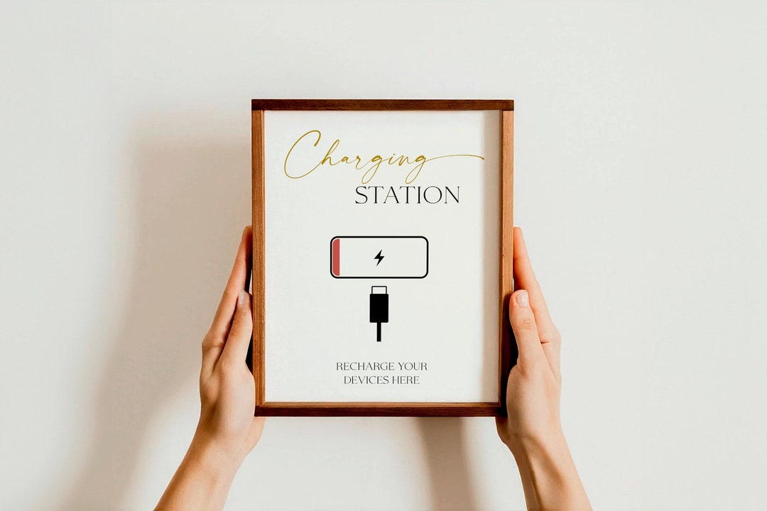 Charging Station Sign Template, Party Charging Devices, Wedding Phone ...