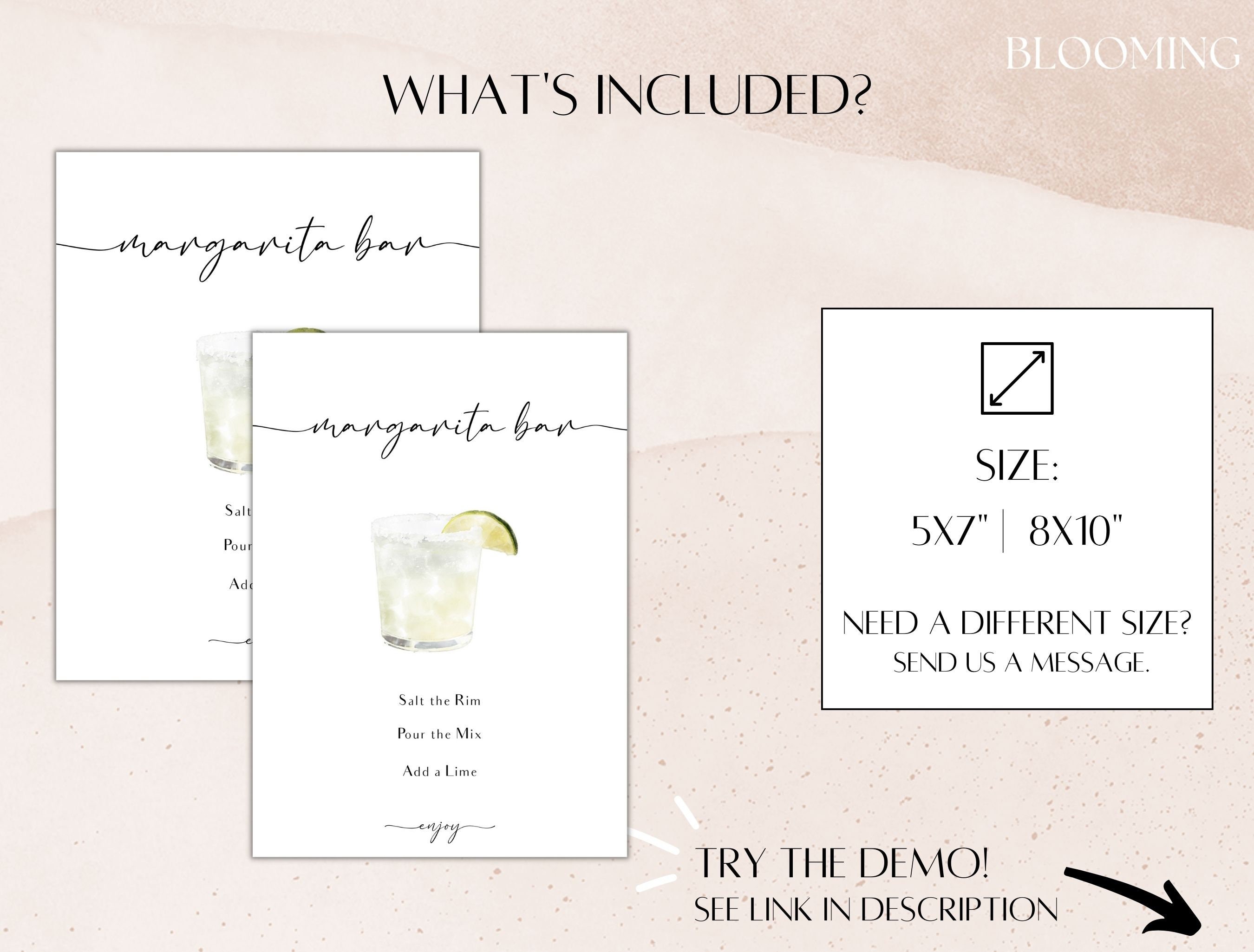 Margarita Bar Sign Template, Editable Margarita Bar Sign, Margarita Bar ...