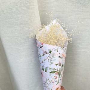 Confetti Cone Wedding for Petal Toss, Editable Rose Paper Cone, Edit with Templett BL42