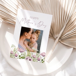 Tarjeta del feliz día de las madres con foto, primera tarjeta de felicitación del día de las madres imprimible, tarjeta especial para mamá, tarjeta para su plantilla #BL19