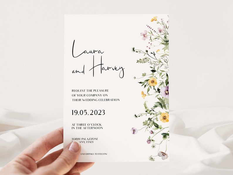 floral wedding invitation template