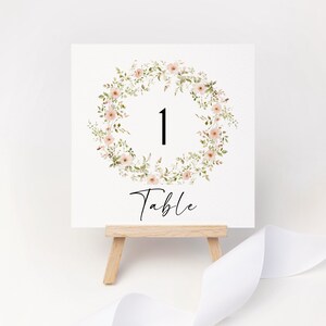 Table Numbers Wedding, Floral Table Numbers Printable, 5x5, Roses Table Number Signs, Rustic Wedding, Spring Wedding Decor BL42