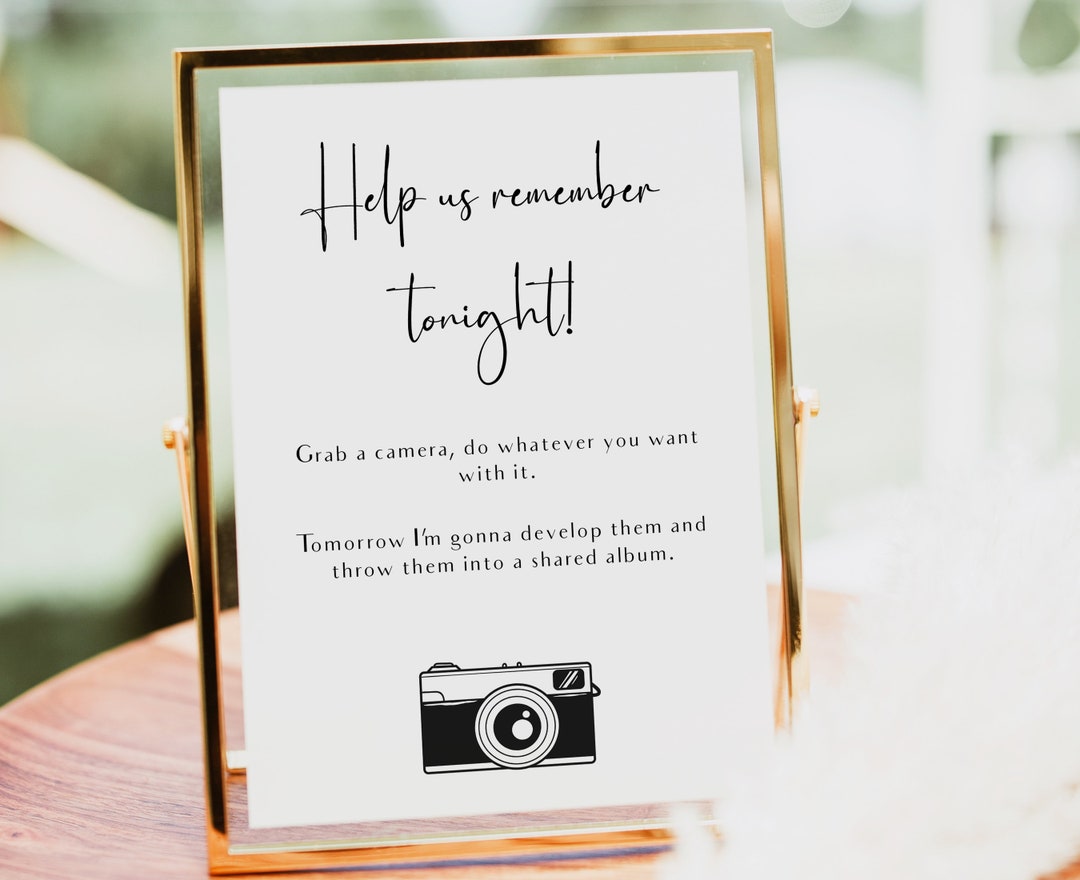 Help Us Remember Tonight, Wedding Signs, Engagement Party, Photo Sign ...