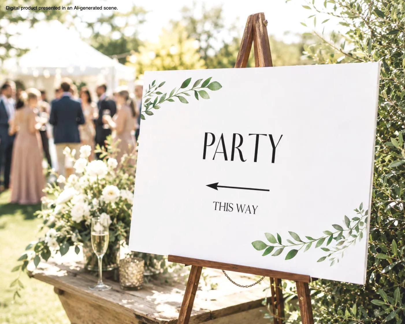 Greenery Direction Arrow Sign