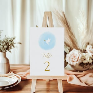 Minimalist Table Number Cards, Editable Baptism Template, Printable Boho Wedding Sign, Wedding Decor For Table Centerpiece, BL57