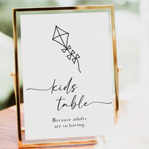 Kids Table Sign Printable, Wedding kids Table Sign Template, Children's Table Signs For Wedding DIY, Instant Download, Templett #BL23