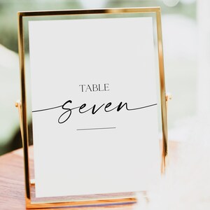 Modern Table Numbers, Reception Table Numbers, Simple Table Number Cards, Wedding Table Numbers, Elegant Table Number #BL29