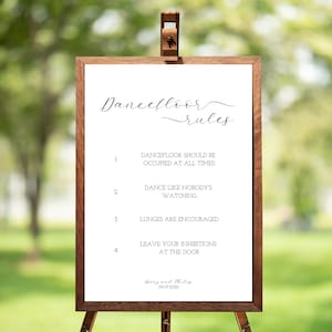 Dancefloor Rules Sign, Dance Floor Rules Sign, Dancing Sign, Wedding Reception Signage, Welcome Sign, Instant download