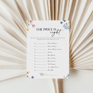 Baby In Bloom Price is Right Game Template, Editable Baby Shower Game, Printable Guess The Price, Shower Printable Games 5x7, BL44