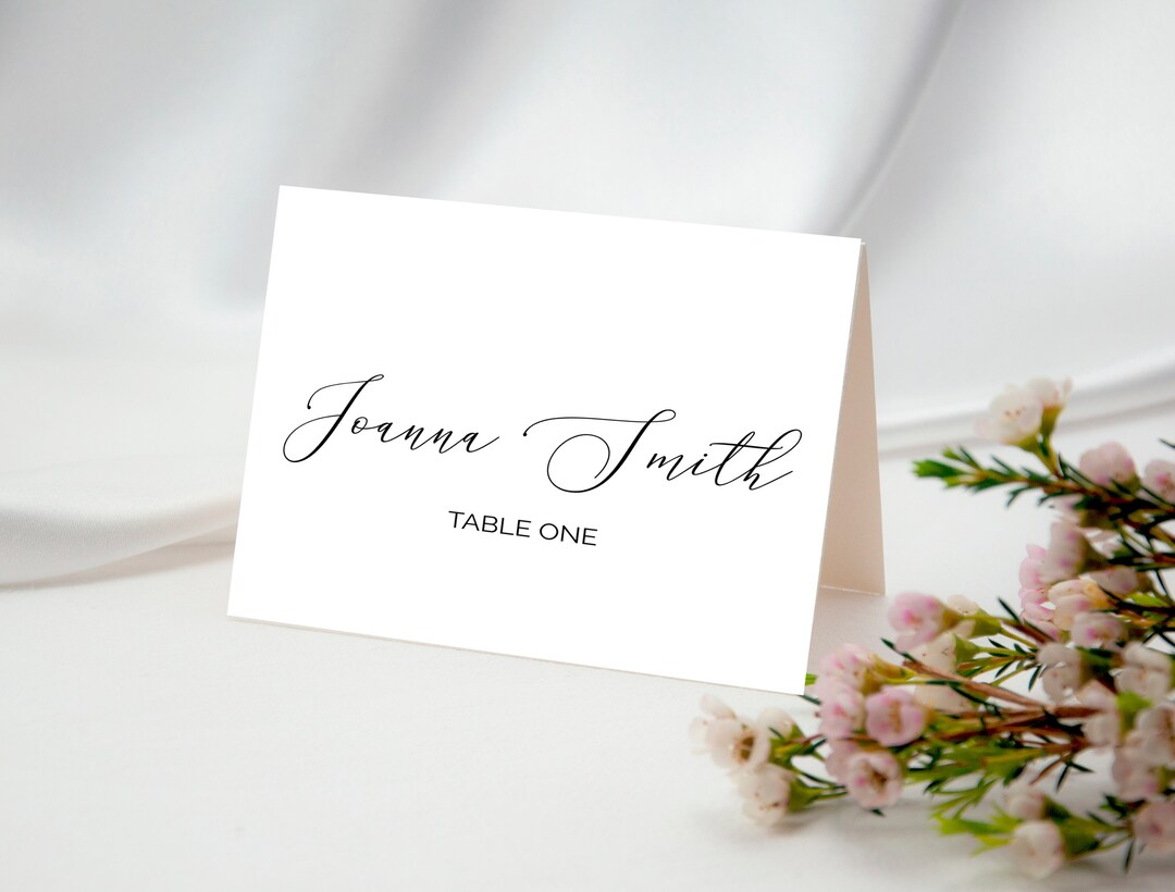 Place Card Template, Name Card Printable, Minimalist Seating Card ...