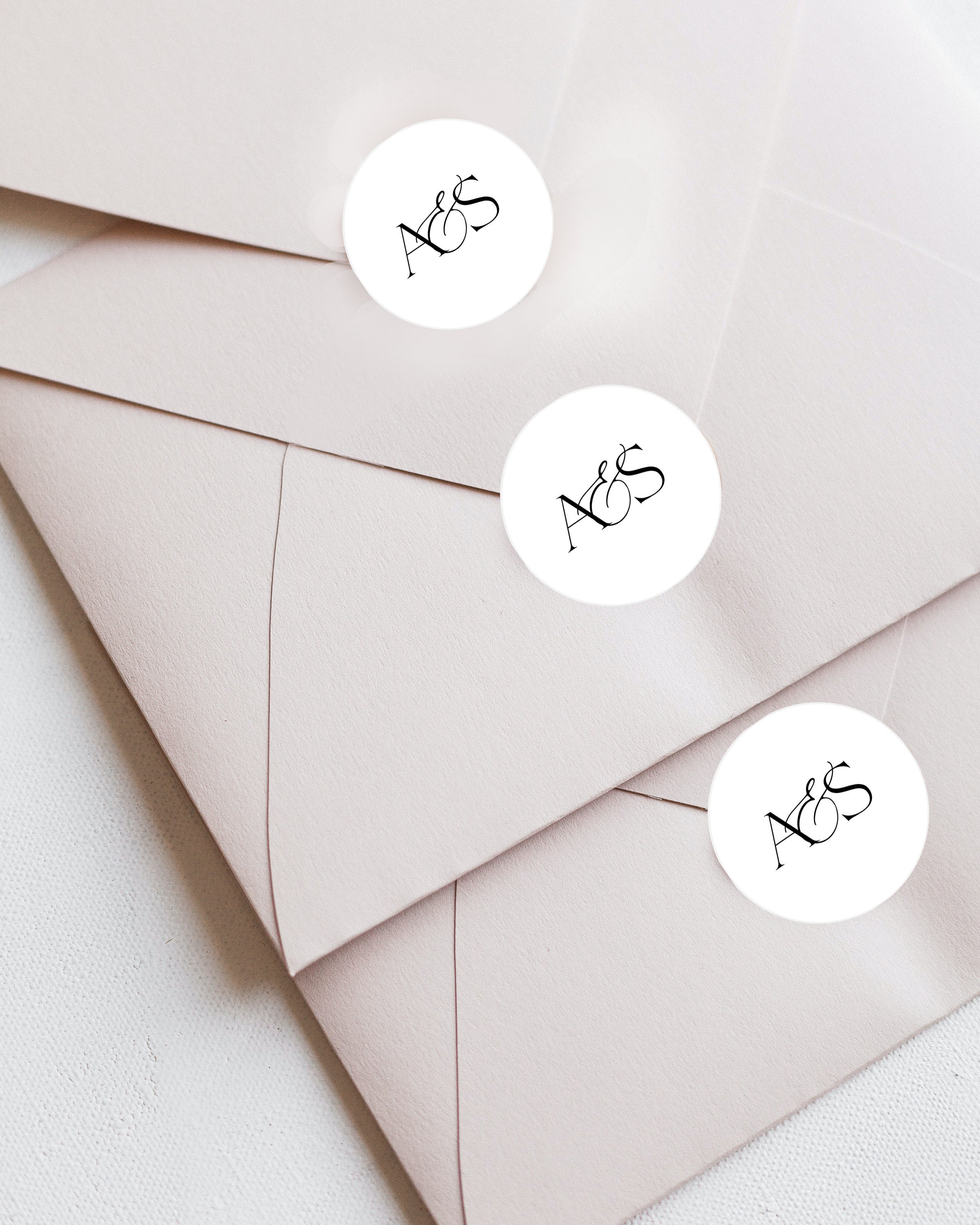 Envelope Sticker With Initials for Wedding Invitation Envelopes  Personalised 40mm Round Labels X 24 per Sheet Envelope Seals Signature 