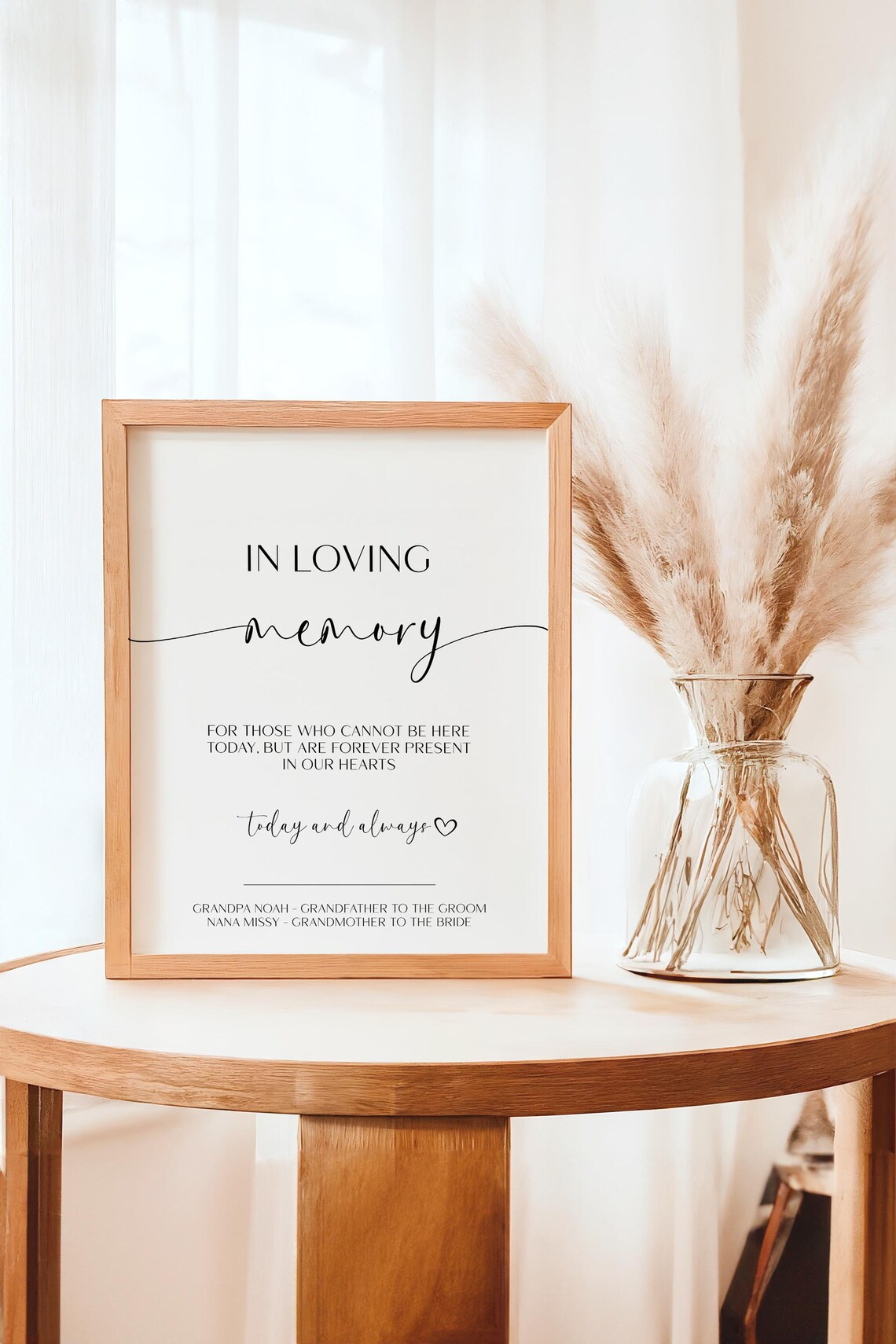 In Loving Memory Sign Template | Printable Memorial Sign for Weddings ...