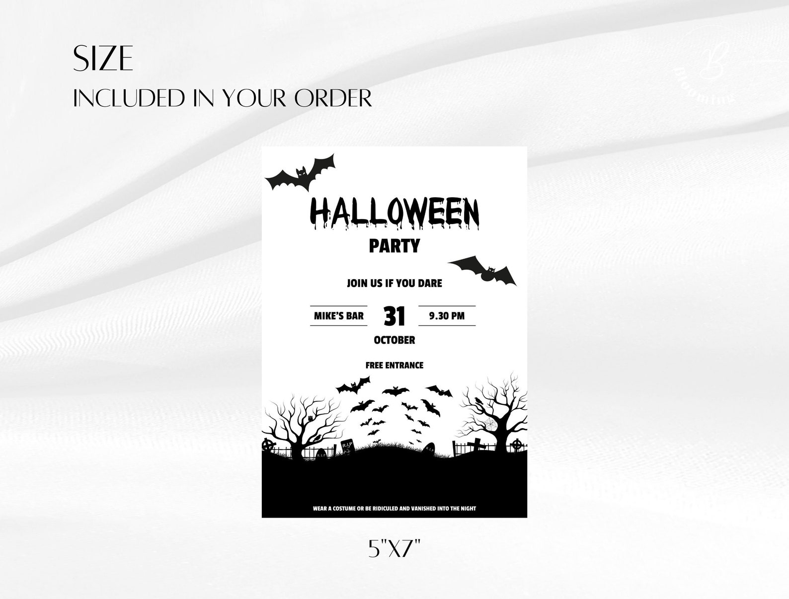 Halloween Party Invitation, Editable Halloween Invitation Adult