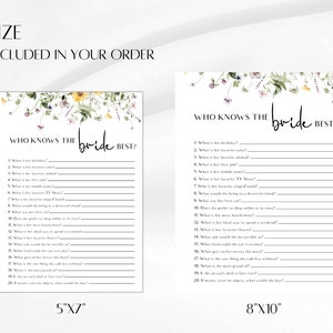 Who Knows the Bride Best Game Template, 20 Questions About the Bride ...