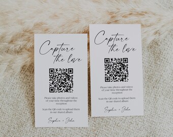 Capture The Love QR Code Wedding Card, Minimalist Photo Card, Pics or it Didn’t Happen Card, Printable Share the Love, Wedding Photo Album
