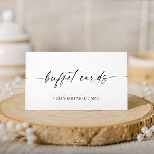 Food Labels Template, Modern Wedding Buffet Cards, Food And Drinks Labels, Editable Template