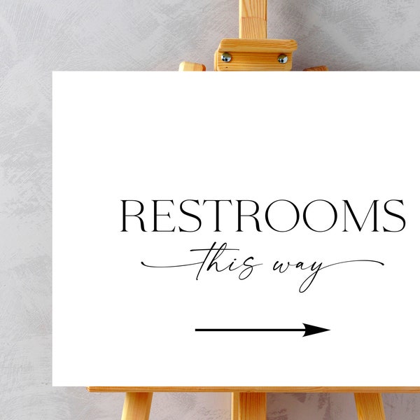 Wedding Bathroom Sign Template, Wedding Ladies Gents Basket Sign, Modern Handwriting Bathroom Wedding Sign, Minimalist, #BL29
