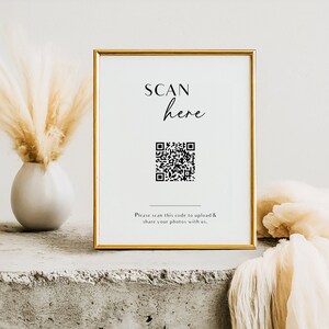 Minimal Share the Love Photo Sign with QR Code, Guest Photo Sharing, Capture the Love Card, Printable Share the Love