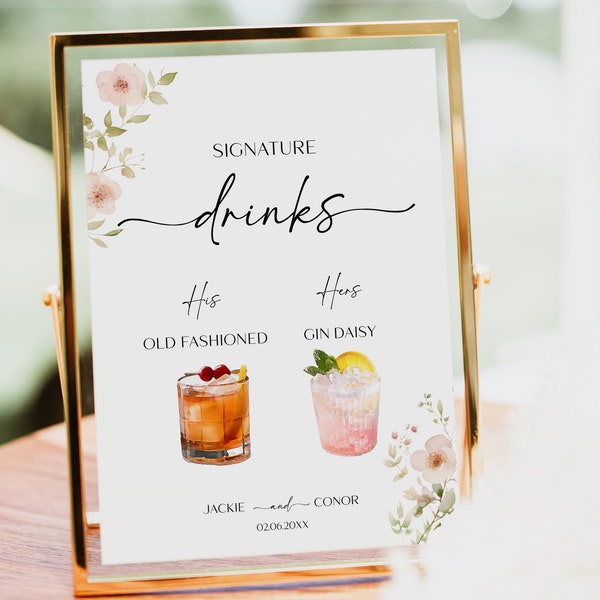 5x7 Custom Drink Menu - Etsy