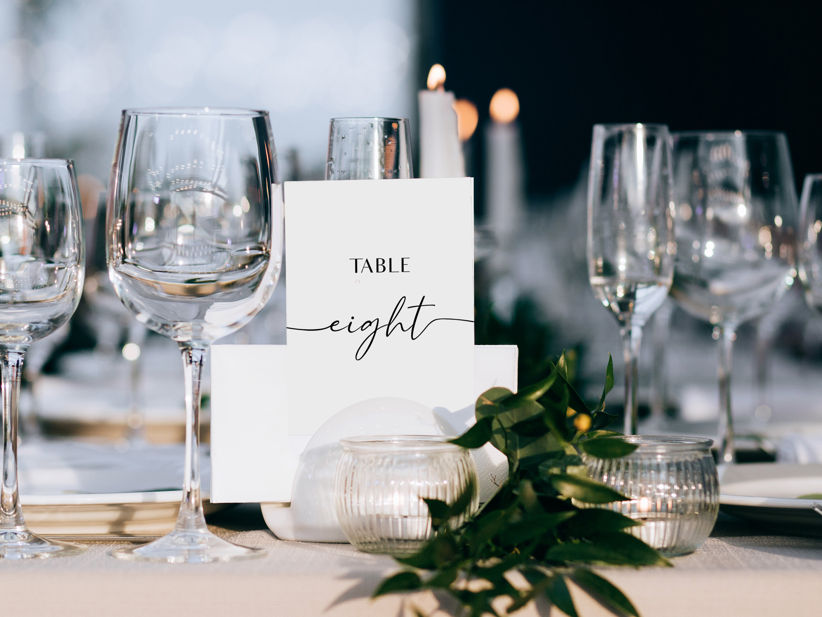 Table Number Template, Table Numbers Card Calligraphy, Wedding Table ...