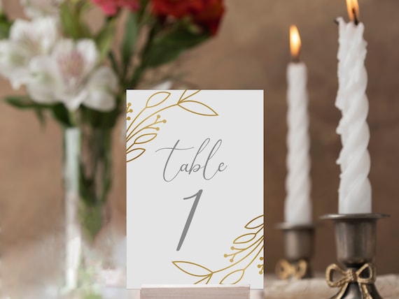 Wedding Table Numbers Template Printable Table Numbers - Etsy