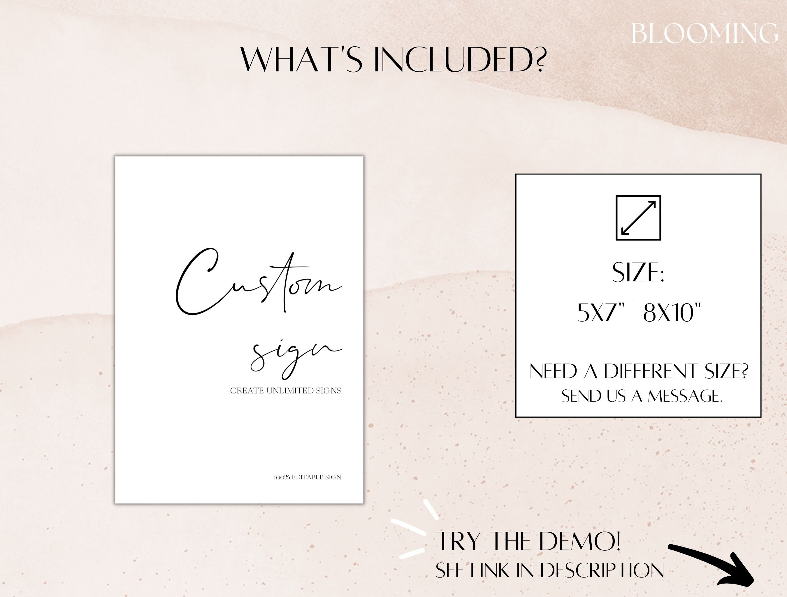 Minimalist Calligraphy Custom Sign, Printable Sign for Wedding, Modern ...
