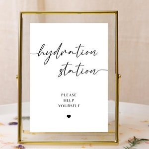 Hydration Station Wedding Sign, Printable Template Water Station Sign ...