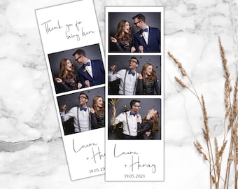 Wedding Photo Booth Card, Photo Booth Strip Frame, Modern Minimalist Photo Booth Template, Editable Photo Booth Overlay, Instant download