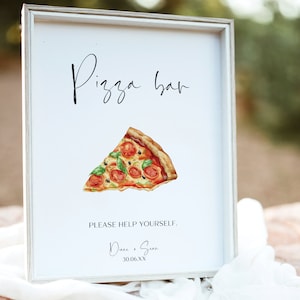 Pizza For Wedding Reception, Pizza Wedding Sign, Pizza Bar Sign, Wedding Table Sign, Minimalist Table Sign #BL26