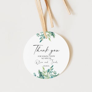 Wedding Favor Tag Template, Greenery Personalized Thank You Tag, Eucalyptus Round Thank You Tag, Bridal Shower, Baby Shower Gifts #BL37