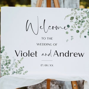 Eucalyptus Wedding Welcome Sign Template, Greenery Welcome to Our Wedding Sign, Eucalyptus Printable Wedding Sign, Instant Download #BL25