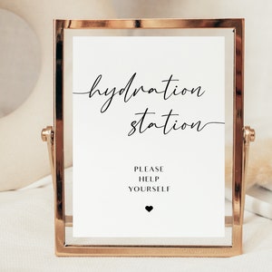 Hydration Station Wedding Sign, Printable Template Water Station Sign, Drink Sign Wedding, Editable Bar Sign, Instant download #BL23-05