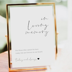 In Loving Memory Sign, Minimalist Wedding Memorial Sign, Printable In Loving Memory Sign #BL6