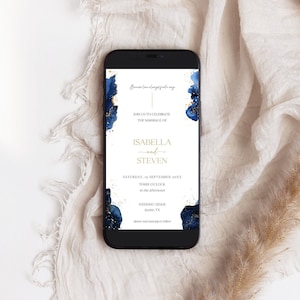 Celestial Wedding Electronic Invitation Template, Editable Wedding Mobile Text Invitation, Starry Night Digital Invitation BL45